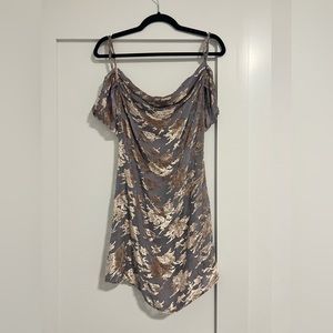 Rat & Boa silk off the shoulder mini dress